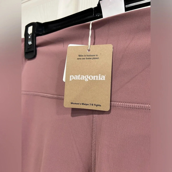 Patagonia Women's L Large Maipo 7/8 Tights Dark Pink Evening Mauve NWT - Picture 2 of 11